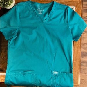 Teal blue Cherokee scrub top